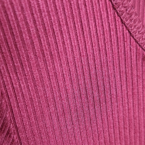 SO Women's Ribbed Lace-Up Tee - Burgundy - Picture 4 of 4